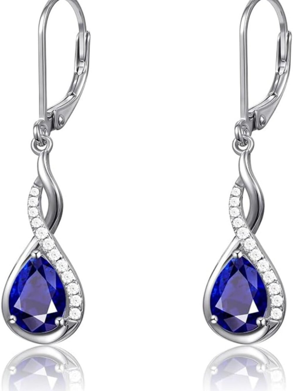 Elegant Birthstone Teardrop Dangle Earrings for Women, 925 Silver Jewelry